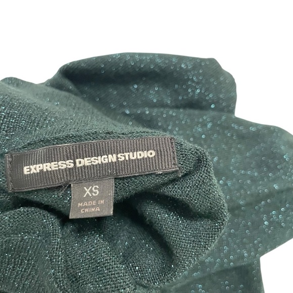 Express Design Studio Green Metallic Turtleneck Sweater – XS - Picture 7 of 12